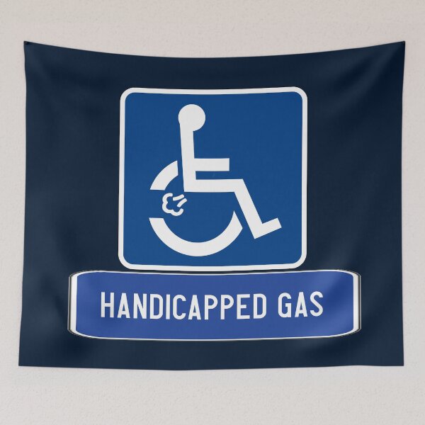Item preview, SIGNS OF THE TIMES   HANICAPPED GAS STATION designed and sold by THE AMERICAN TEEVANGELIST.