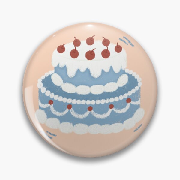Item preview, Blue 2 Tier Cake Illustration designed and sold by SageKimIllust.