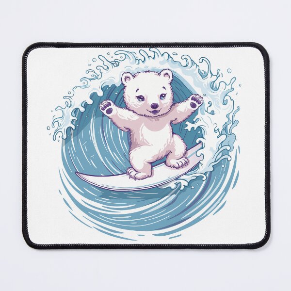 Item preview, Surfer Polar Bear V3 designed and sold by itgonbebiblical.
