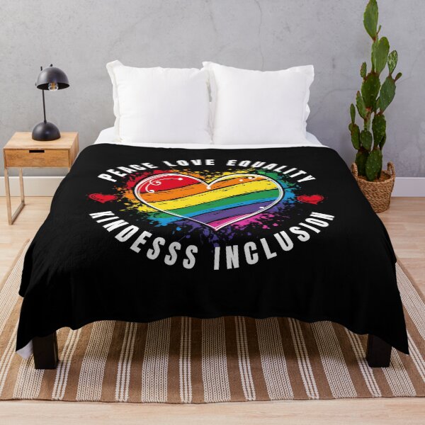 Item preview, Peace Love Equality Kindness Inclusion Rainbow Heart Design designed and sold by edesignprints.