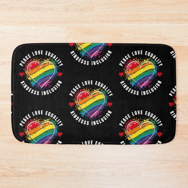 Item preview, Peace Love Equality Kindness Inclusion Rainbow Heart Design designed and sold by edesignprints.