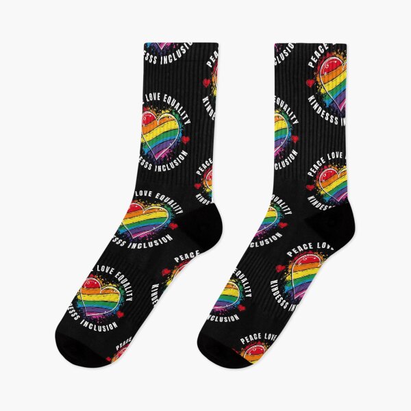 Item preview, Peace Love Equality Kindness Inclusion Rainbow Heart Design designed and sold by edesignprints.