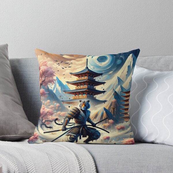Artikelvorschau, Yin Yang Tiger Samurai Cherry Blossom Tree Pagoda Design entworfen und verkauft von DesignsByLitz.