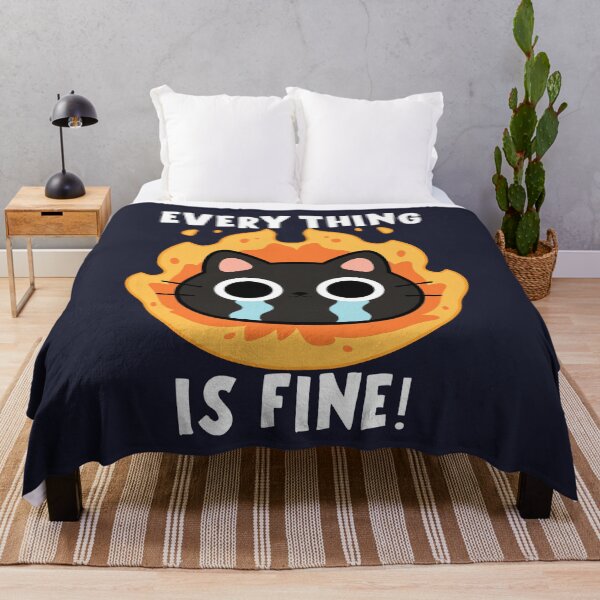 Item preview, Everything is fine funny black cat designed and sold by Kawabijutsu21.