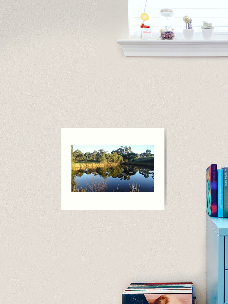 Thumbnail 1 of 3, Art Print, The Big Dam at Magpie Springs by Adelaide Artist Avril Thomas designed and sold by MagpieSprings.