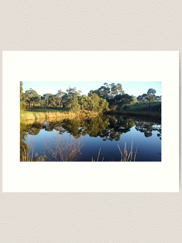 Thumbnail 2 of 3, Art Print, The Big Dam at Magpie Springs by Adelaide Artist Avril Thomas designed and sold by MagpieSprings.
