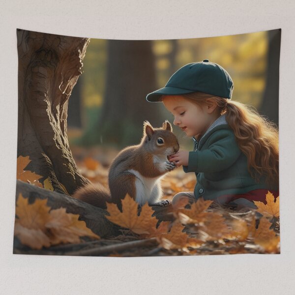Item preview, Little girl and forest squirrel Canada designed and sold by Astralia.