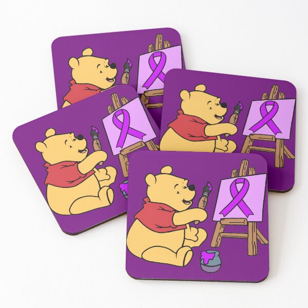Item preview, Yellow Bear Painting an Awareness Ribbon (Purple) designed and sold by CaitlynConnor.