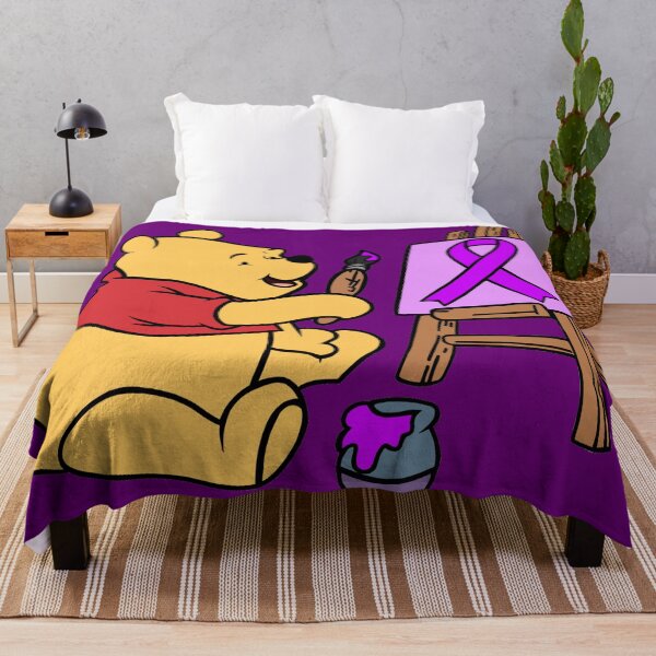Item preview, Yellow Bear Painting an Awareness Ribbon (Purple) designed and sold by CaitlynConnor.