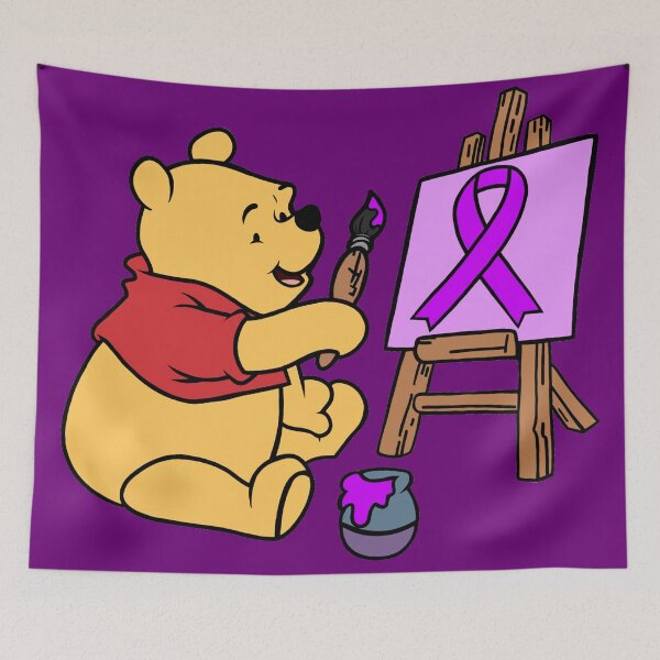 Item preview, Yellow Bear Painting an Awareness Ribbon (Purple) designed and sold by CaitlynConnor.