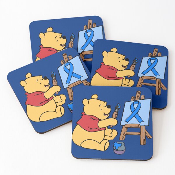 Item preview, Yellow Bear Painting an Awareness Ribbon (Blue) designed and sold by CaitlynConnor.