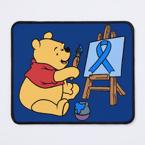 Item preview, Yellow Bear Painting an Awareness Ribbon (Blue) designed and sold by CaitlynConnor.