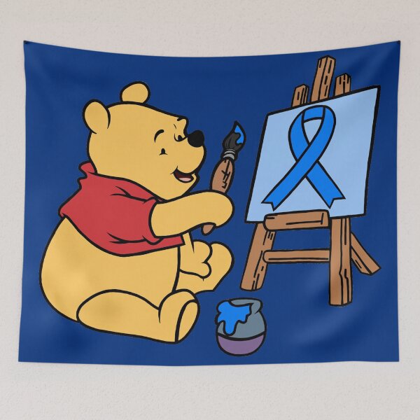 Item preview, Yellow Bear Painting an Awareness Ribbon (Blue) designed and sold by CaitlynConnor.
