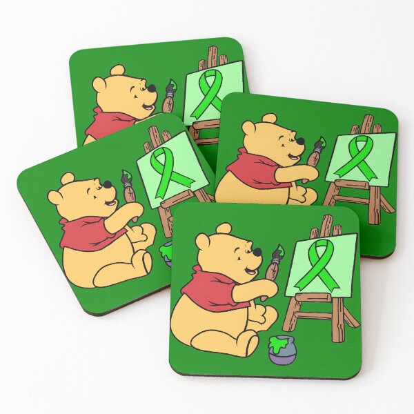 Item preview, Yellow Bear Painting an Awareness Ribbon (Green) designed and sold by CaitlynConnor.