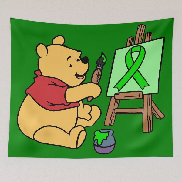 Item preview, Yellow Bear Painting an Awareness Ribbon (Green) designed and sold by CaitlynConnor.