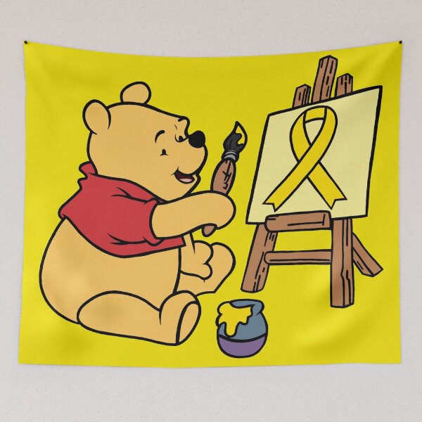 Item preview, Yellow Bear Painting an Awareness Ribbon (Yellow) designed and sold by CaitlynConnor.