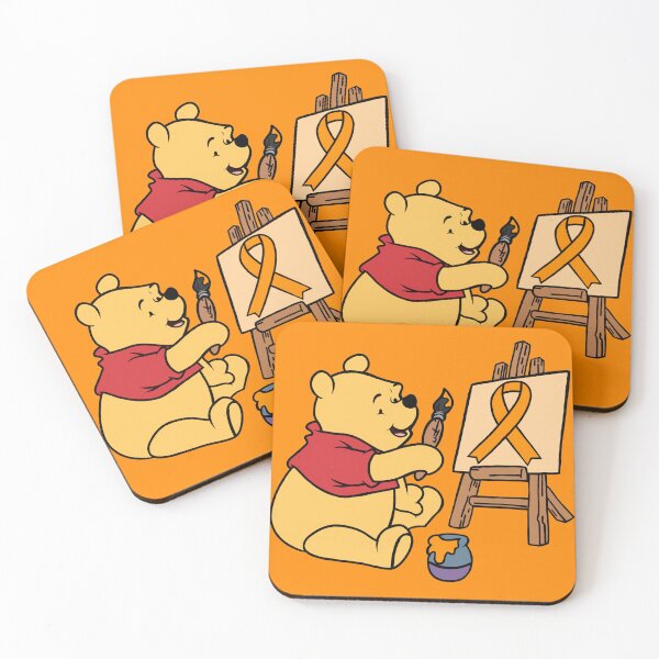 Item preview, Yellow Bear Painting an Awareness Ribbon (Orange) designed and sold by CaitlynConnor.