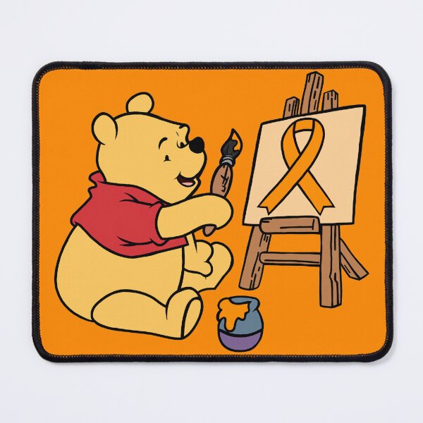 Item preview, Yellow Bear Painting an Awareness Ribbon (Orange) designed and sold by CaitlynConnor.