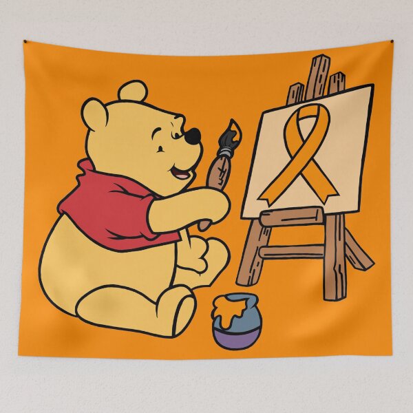 Item preview, Yellow Bear Painting an Awareness Ribbon (Orange) designed and sold by CaitlynConnor.