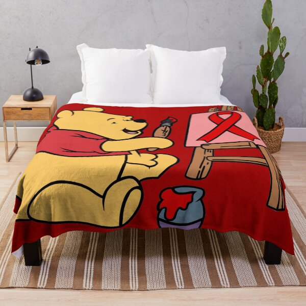 Item preview, Yellow Bear Painting an Awareness Ribbon (Red) designed and sold by CaitlynConnor.