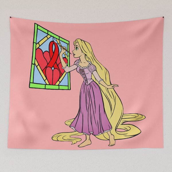 Item preview, Long Haired Girl Painting an Awareness Ribbon (Red) designed and sold by CaitlynConnor.