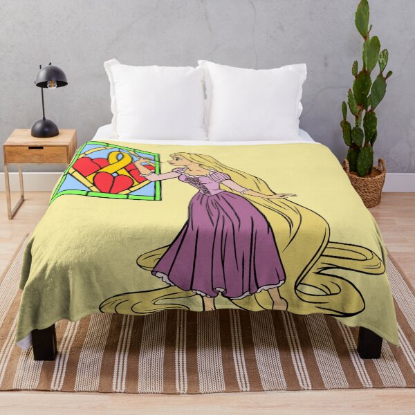 Item preview, Long Haired Girl Painting an Awareness Ribbon (Yellow) designed and sold by CaitlynConnor.