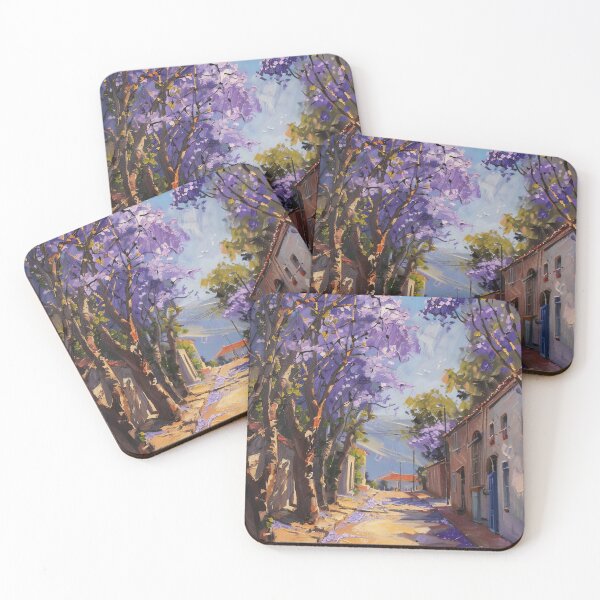 Item preview, Blooming Pathway: A Spring Street in Purple Splendor designed and sold by oanaunciuleanu.