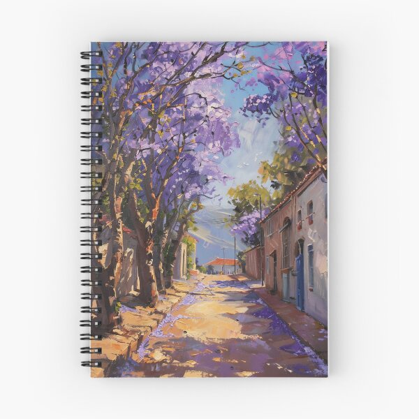 Item preview, Blooming Pathway: A Spring Street in Purple Splendor designed and sold by oanaunciuleanu.