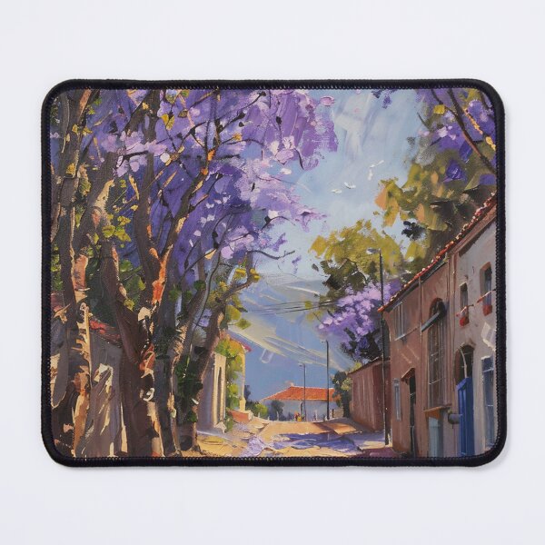 Item preview, Blooming Pathway: A Spring Street in Purple Splendor designed and sold by oanaunciuleanu.