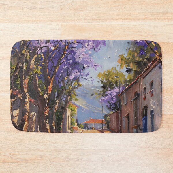 Item preview, Blooming Pathway: A Spring Street in Purple Splendor designed and sold by oanaunciuleanu.