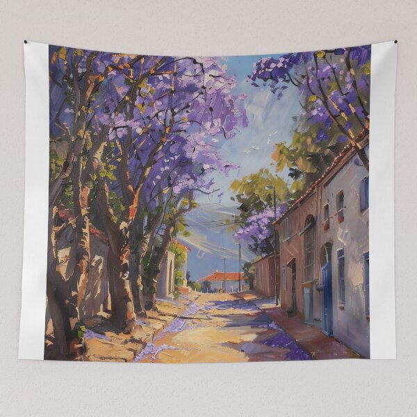 Item preview, Blooming Pathway: A Spring Street in Purple Splendor designed and sold by oanaunciuleanu.