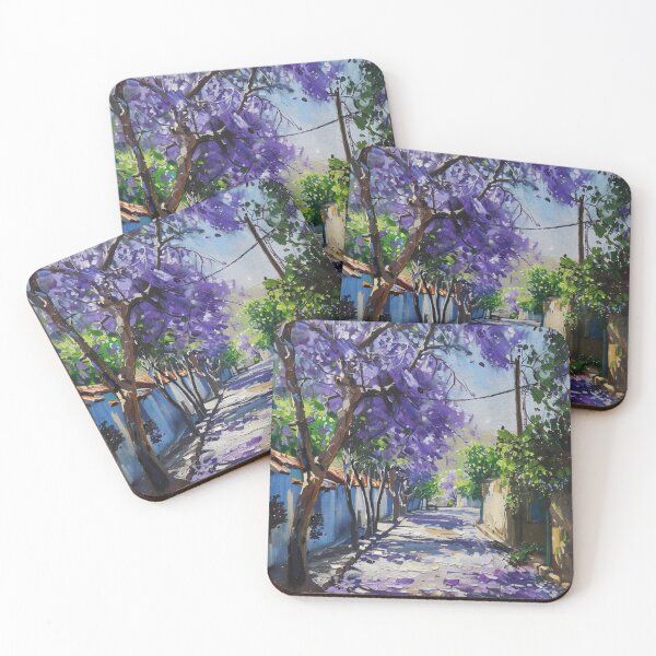 Item preview, Blooming Pathway: A Spring Street in Purple Splendor designed and sold by oanaunciuleanu.
