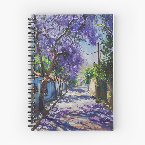 Item preview, Blooming Pathway: A Spring Street in Purple Splendor designed and sold by oanaunciuleanu.
