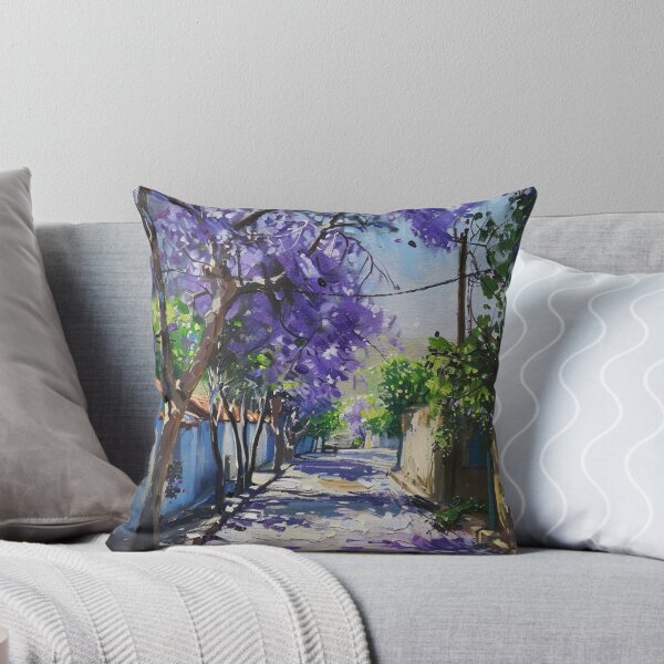 Item preview, Blooming Pathway: A Spring Street in Purple Splendor designed and sold by oanaunciuleanu.