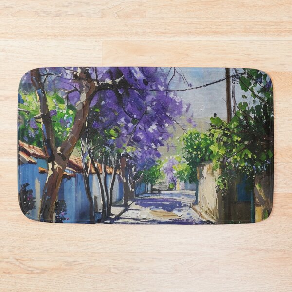 Item preview, Blooming Pathway: A Spring Street in Purple Splendor designed and sold by oanaunciuleanu.