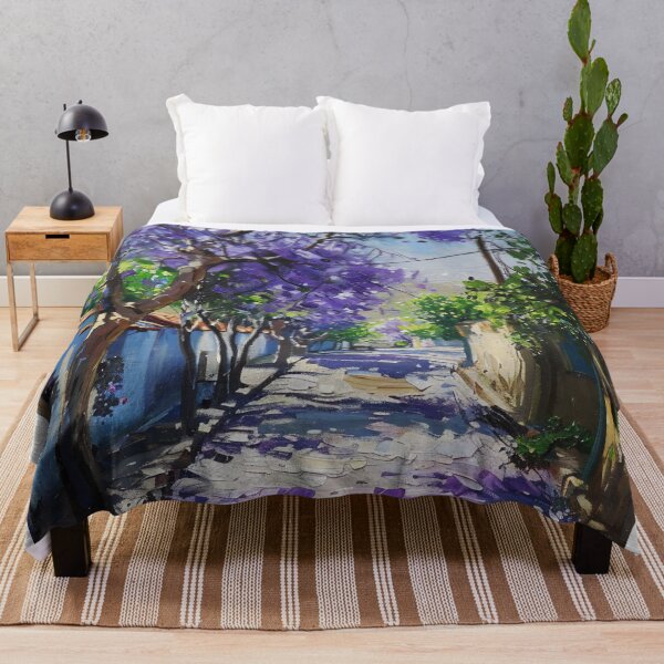 Item preview, Blooming Pathway: A Spring Street in Purple Splendor designed and sold by oanaunciuleanu.