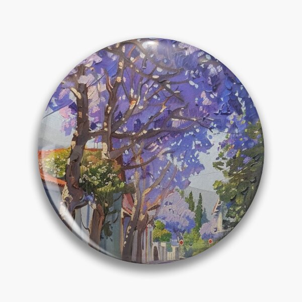 Item preview, Blooming Pathway: A Spring Street in Purple Splendor designed and sold by oanaunciuleanu.