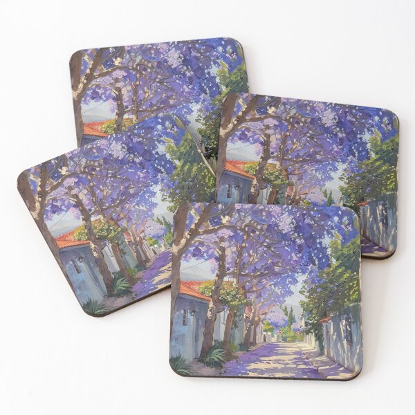 Item preview, Blooming Pathway: A Spring Street in Purple Splendor designed and sold by oanaunciuleanu.