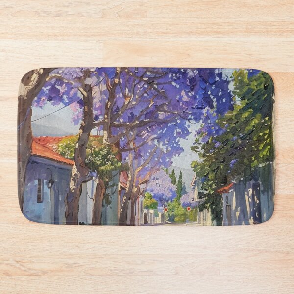 Item preview, Blooming Pathway: A Spring Street in Purple Splendor designed and sold by oanaunciuleanu.