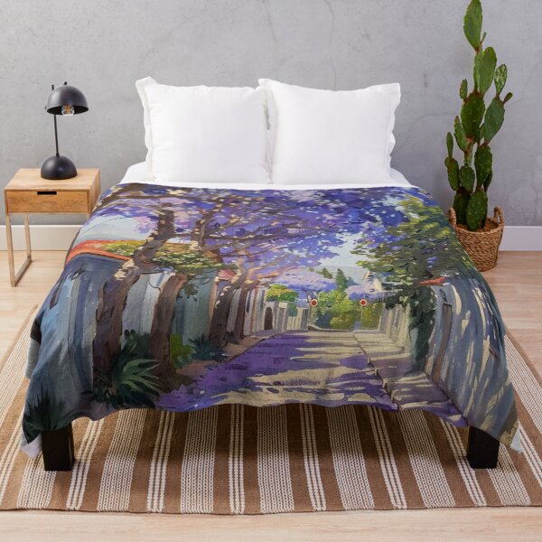 Item preview, Blooming Pathway: A Spring Street in Purple Splendor designed and sold by oanaunciuleanu.