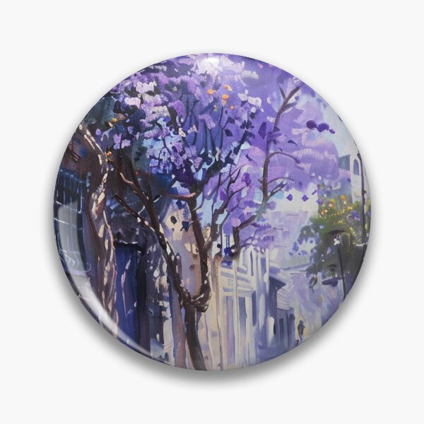 Item preview, Blooming Pathway: A Spring Street in Purple Splendor designed and sold by oanaunciuleanu.