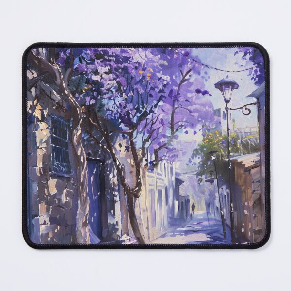 Item preview, Blooming Pathway: A Spring Street in Purple Splendor designed and sold by oanaunciuleanu.