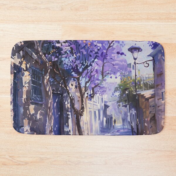 Item preview, Blooming Pathway: A Spring Street in Purple Splendor designed and sold by oanaunciuleanu.