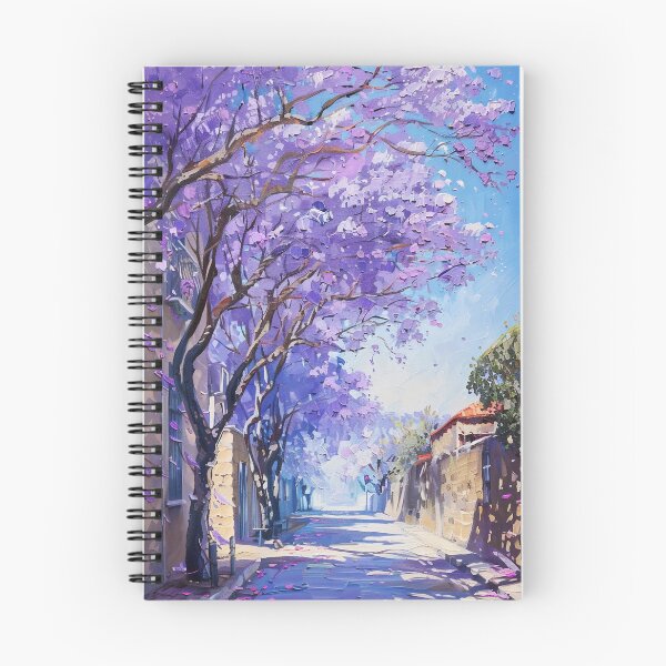 Item preview, Blooming Pathway: A Spring Street in Purple Splendor designed and sold by oanaunciuleanu.