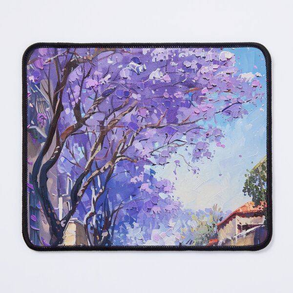Item preview, Blooming Pathway: A Spring Street in Purple Splendor designed and sold by oanaunciuleanu.