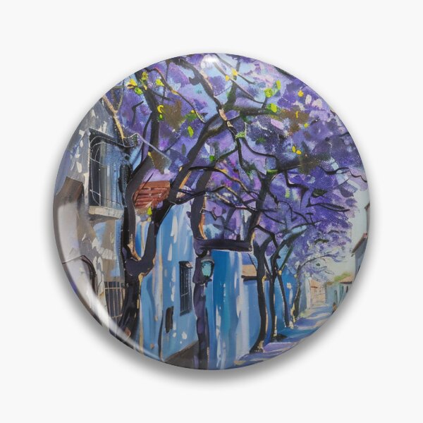 Item preview, Blooming Pathway: A Spring Street in Purple Splendor designed and sold by oanaunciuleanu.
