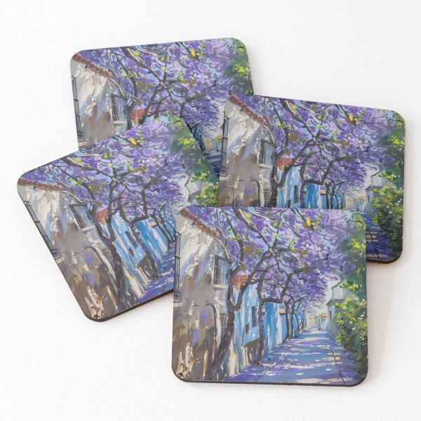 Item preview, Blooming Pathway: A Spring Street in Purple Splendor designed and sold by oanaunciuleanu.