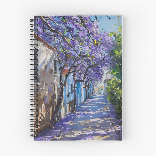 Item preview, Blooming Pathway: A Spring Street in Purple Splendor designed and sold by oanaunciuleanu.