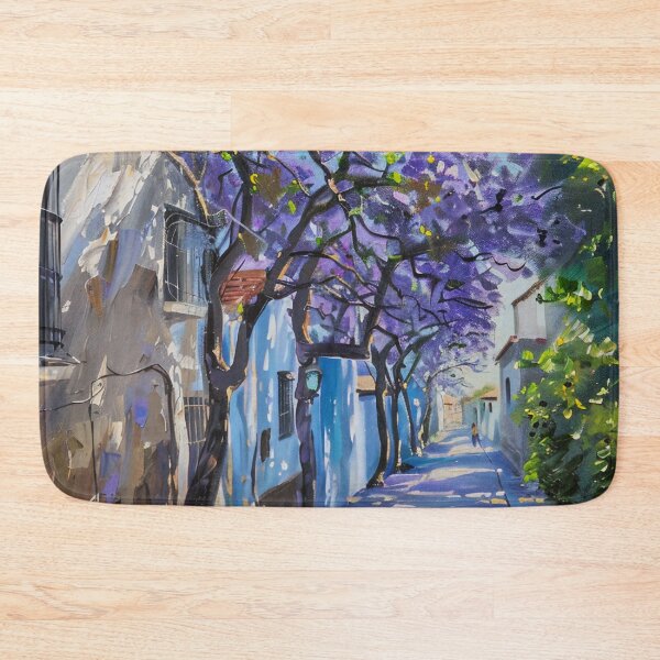 Item preview, Blooming Pathway: A Spring Street in Purple Splendor designed and sold by oanaunciuleanu.