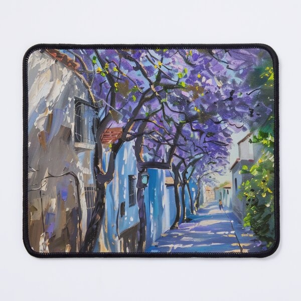 Item preview, Blooming Pathway: A Spring Street in Purple Splendor designed and sold by oanaunciuleanu.